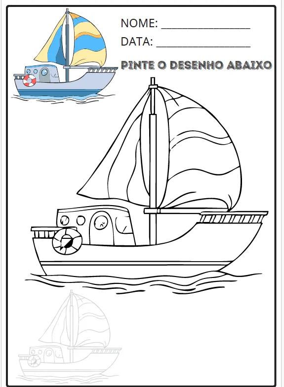 COLORIR MEIOS DE TRANSPORTE E ANIMAIS - ARTES — amostra 3: Atividades divertidas para a criança observar, reproduzir as…