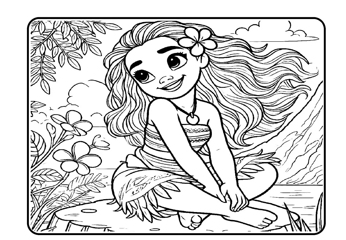 COLORIR MOANA - ATIVIDADE DE ARTE LÚDICA — amostra 4: O Livro de Colorir – Moana traz desenhos encantadores inspirados em…
