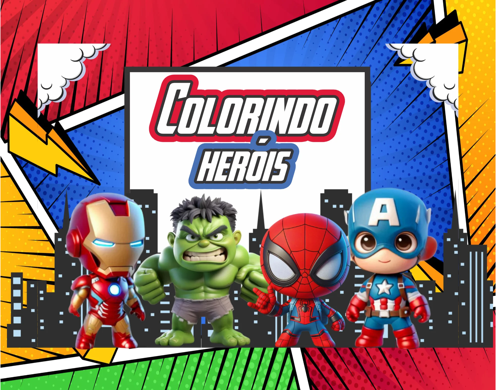 COLORIR SUPER HEROIS -UMA AVENTURA CHEIA DE CORES COM OS SUPER-HERÓIS! — Alfabetização para Educação Infantil: O Colorindo…