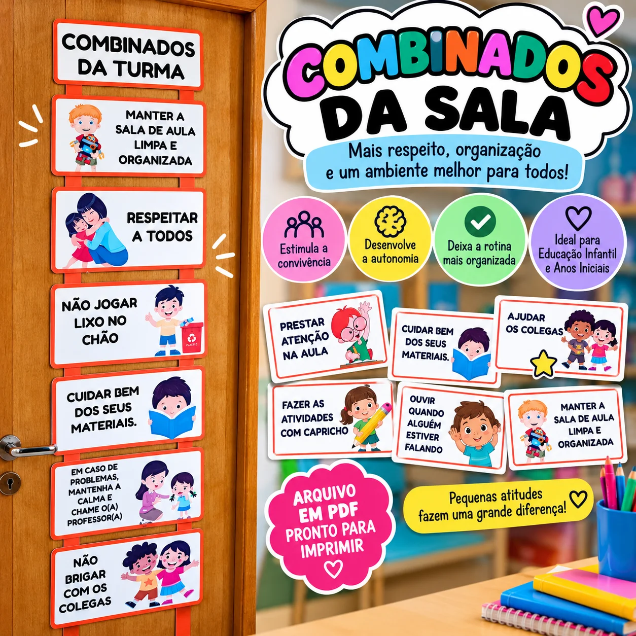 COMBINADOS DA SALA - EDUCAÇÃO INFANTIL E FUNDAMENTAL ANOS INICIAIS — Alfabetização para Educação Infantil: O material…