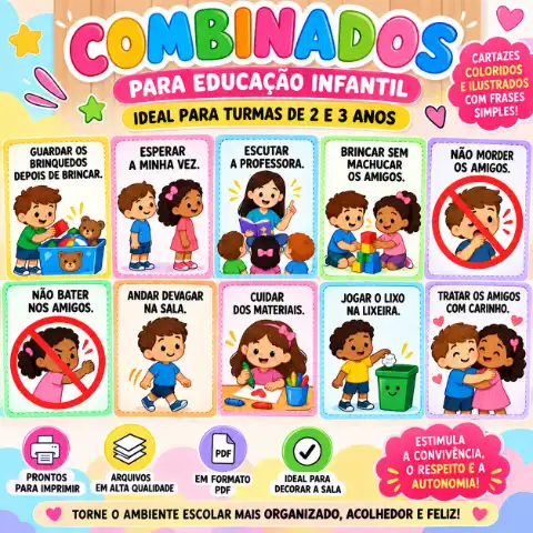 🌈✨ COMBINADOS PARA EDUCAÇÃO INFANTIL ✨🌈 — capa do material