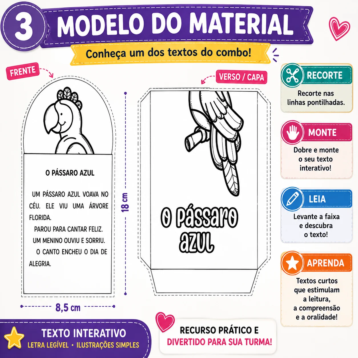 Combo 100 Textos para Leitura – Alfabetização e Fluência Leitora — amostra 3: Combo com 100 textos para desenvolver…