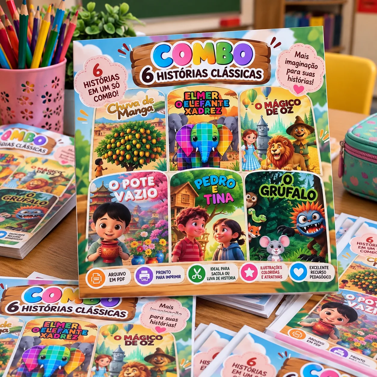 Combo 6 Histórias Infantis - Luvas e Recursos Pedagógicos — Alfabetização para Educação Infantil: Combo 6 histórias…