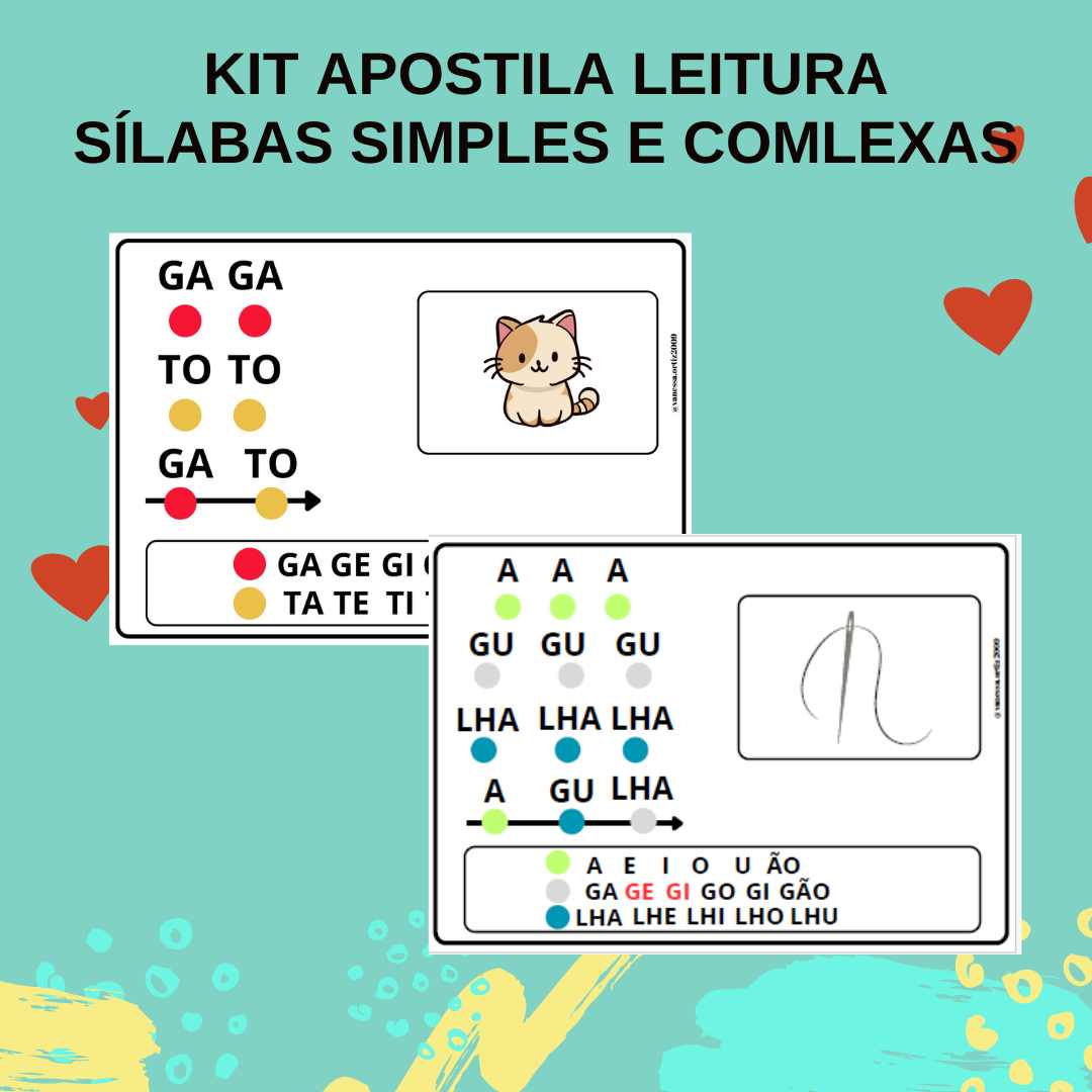 Combo apostila grafismo fonético: sílabas simples e complexas - livro de leitura sílabas simples e complexas —…