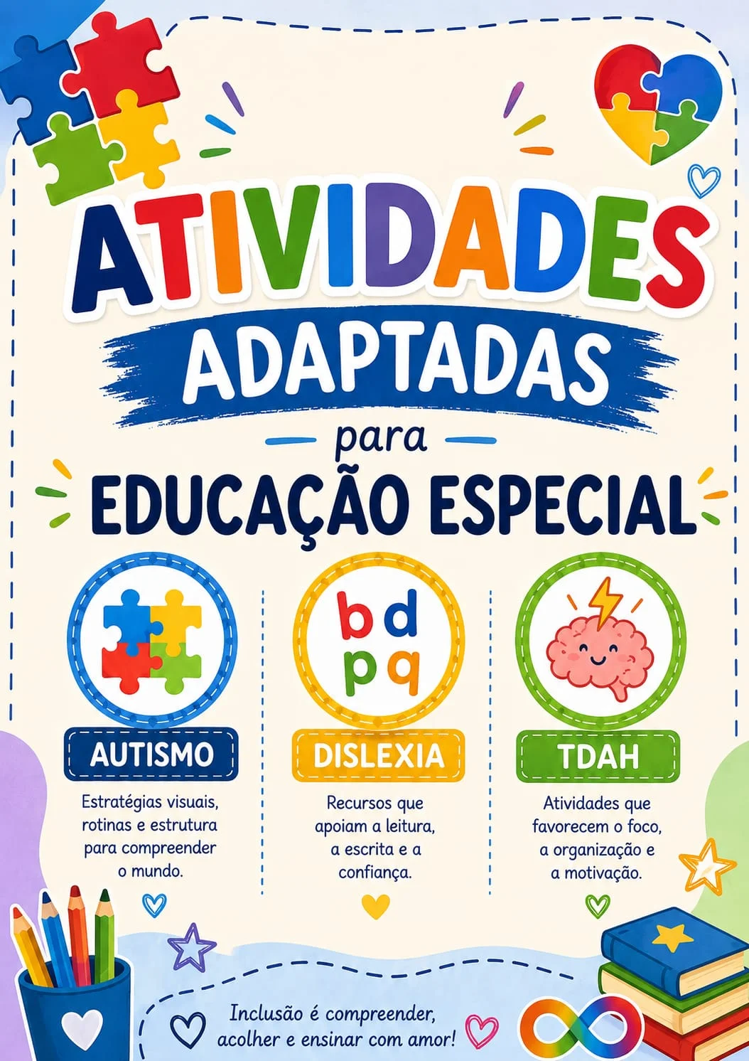 COMBO - Apostilas de atividades adaptadas para Educação Especial — capa do material