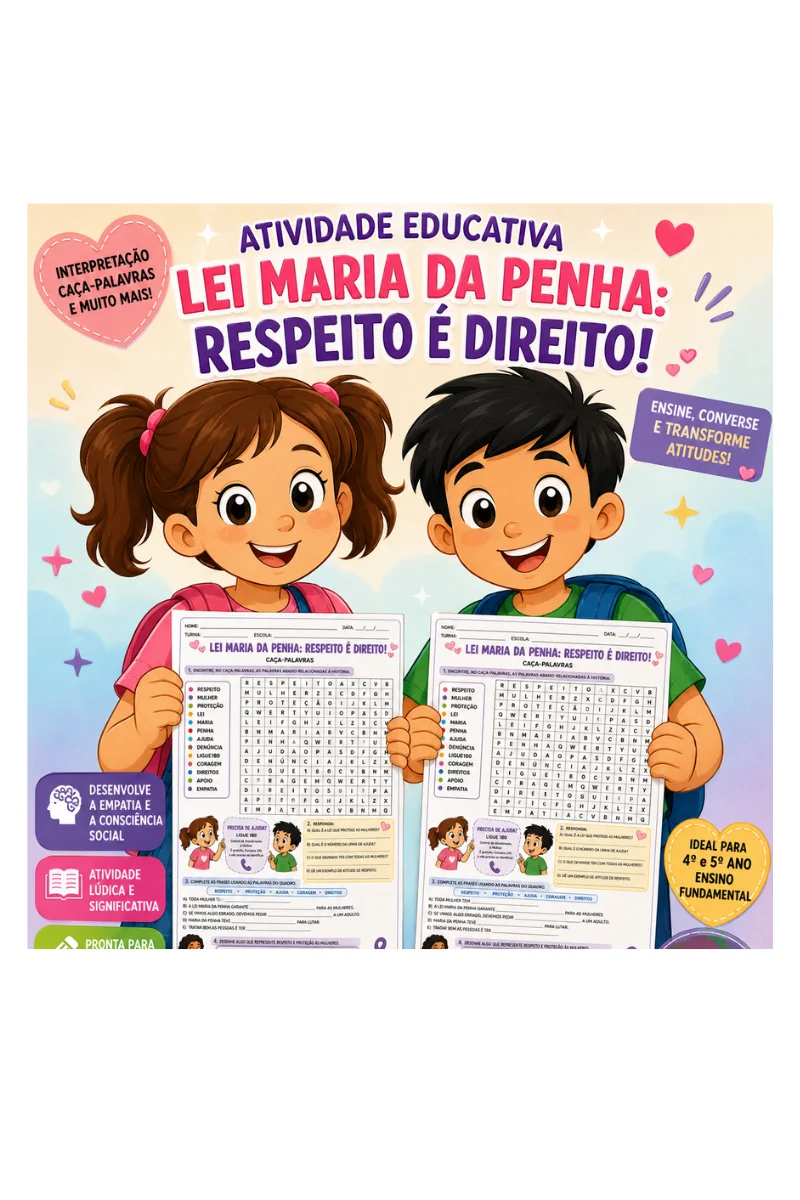 combo atividades Agosto lilás - Maria da Penha para 4° e 5° anos — amostra 1: 📚 história em quadrinhos e atividades…