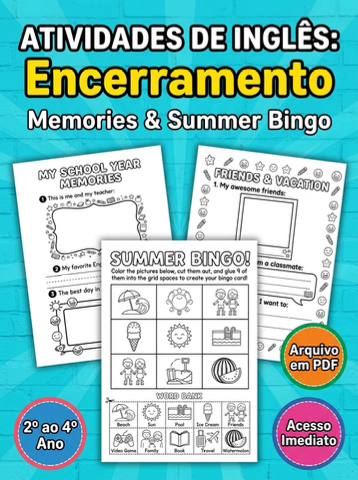Combo atividades de Inglês-Encerramento Ano Letivo-Grátis — capa do material