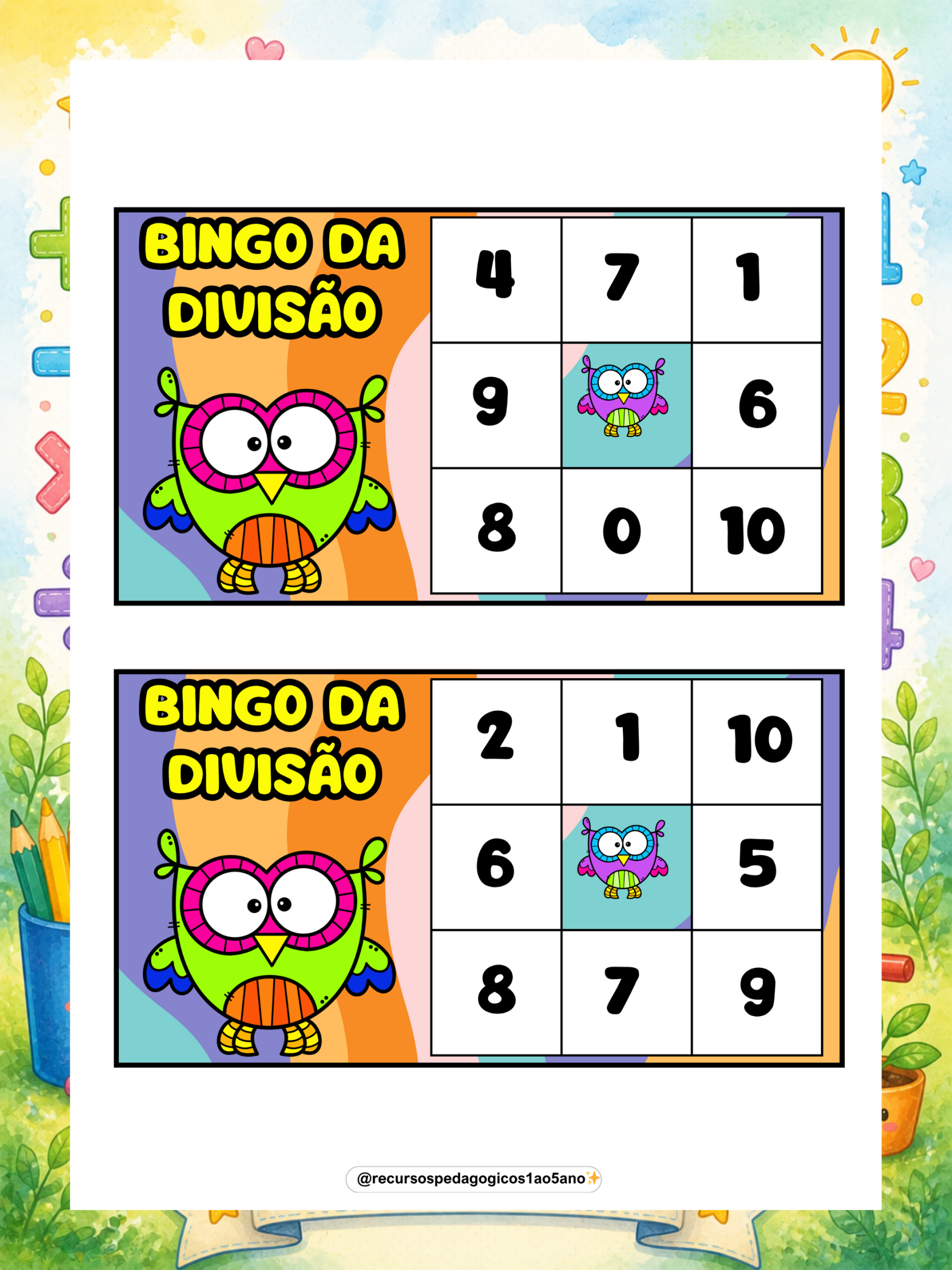 Combo Bingo das 4 operações Matemáticas – PDF para Imprimir | 5º ano — amostra 3: 🧮 Combo Bingo das 4 Operações: jogos de…