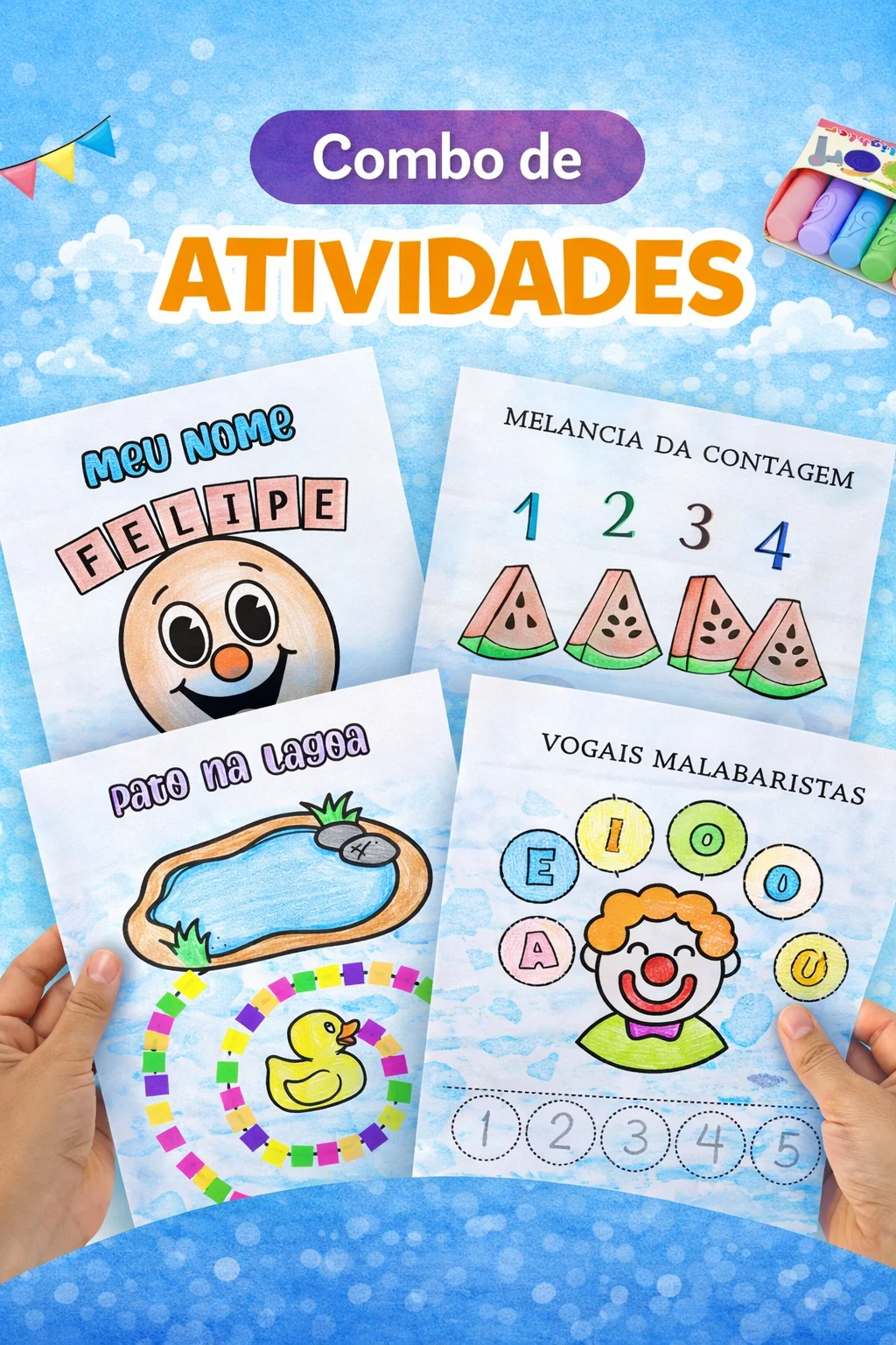 Combo com 10 Atividades – Educação Infantil — Matemática para Educação Infantil: Kit com 10 atividades simples, lúdicas e…