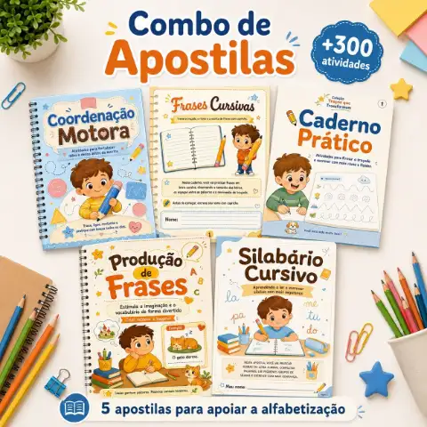 Combo de Apostilas  Atividades de Caligrafia – Mais de 300 Atividades! — capa do material