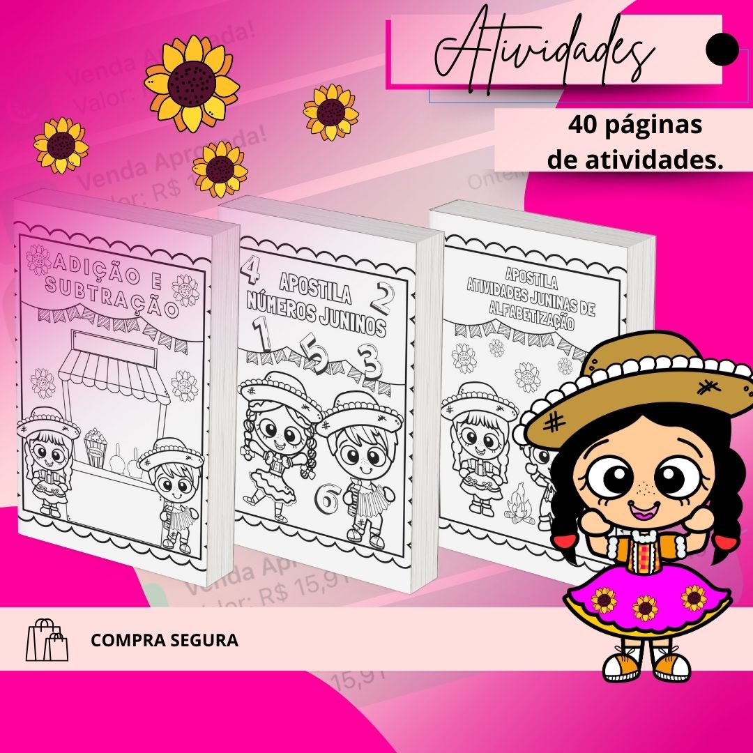 Combo de apostilas de atividades juninas | Educação Infantil e Alfabetização — amostra 1: Sobre o COMBO DE APOSTILAS DE…