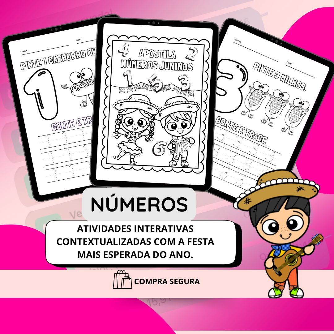 Combo de apostilas de atividades juninas | Educação Infantil e Alfabetização — amostra 5: Tem festa junina e muito…