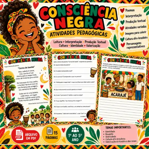 combo de Atividades de Consciência Negra para imprimir – — amostra 2: O que vem no material