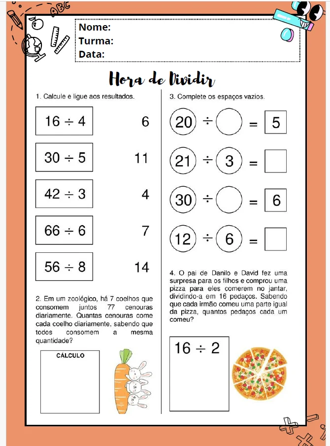 🎯➗ COMBO DE ATIVIDADES DE DIVISÃO – 2º, 3º E 4º ANO — amostra 4: Um combo completo para trabalhar divisão de forma…