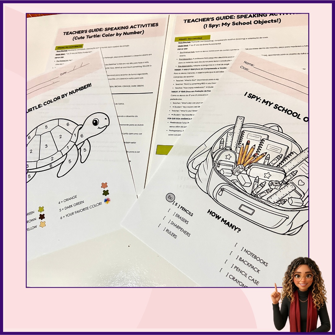 Kit de Atividades Inglês 1º ao 3º Ano | BNCC | Print & Go — amostra 1: FOCO NA AUTONOMIA DO ALUNO (PRINT & GO):