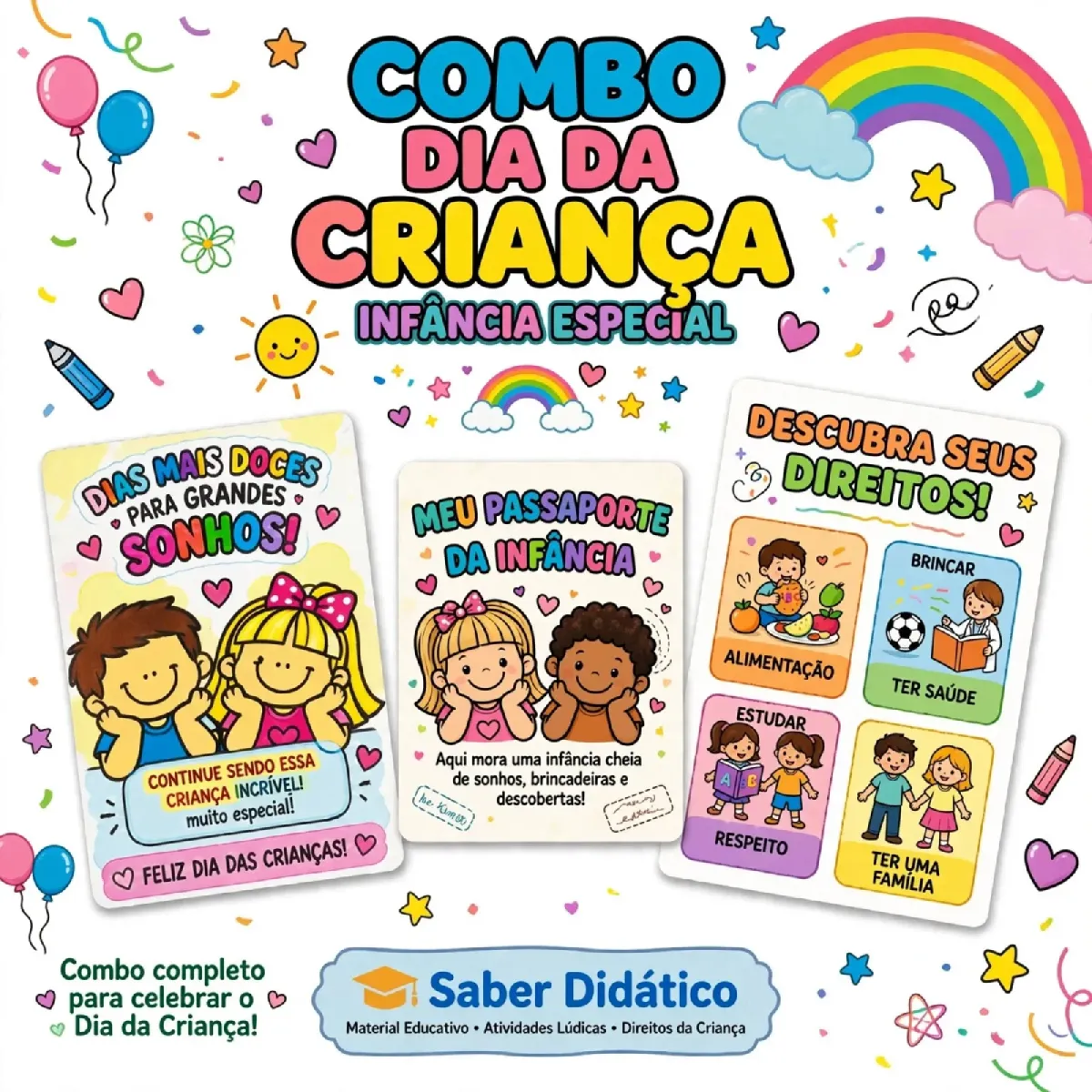Combo Dia da Criança - Infância Especial: Ensino Fundamental — Português para Educação Infantil: 📚🎨O Dia das Crianças não…