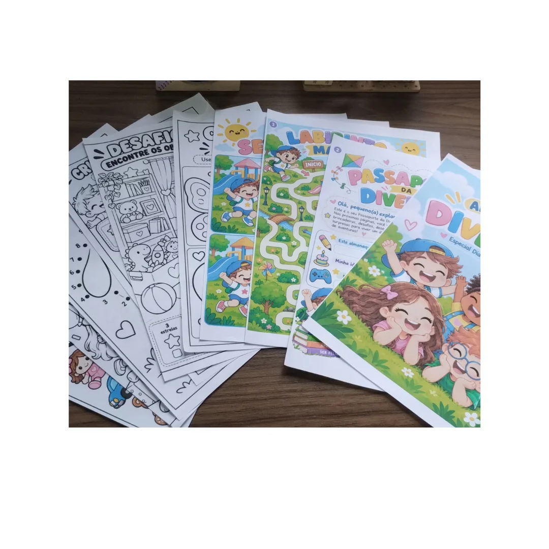 Combo Dia das Crianças: Almanaque, Colorir e Jogo da Memória — amostra 2: O que está incluso Combo Dia das Crianças: Almanaque, Colorir e Jogo da Memória — amostra 2: O que está incluso