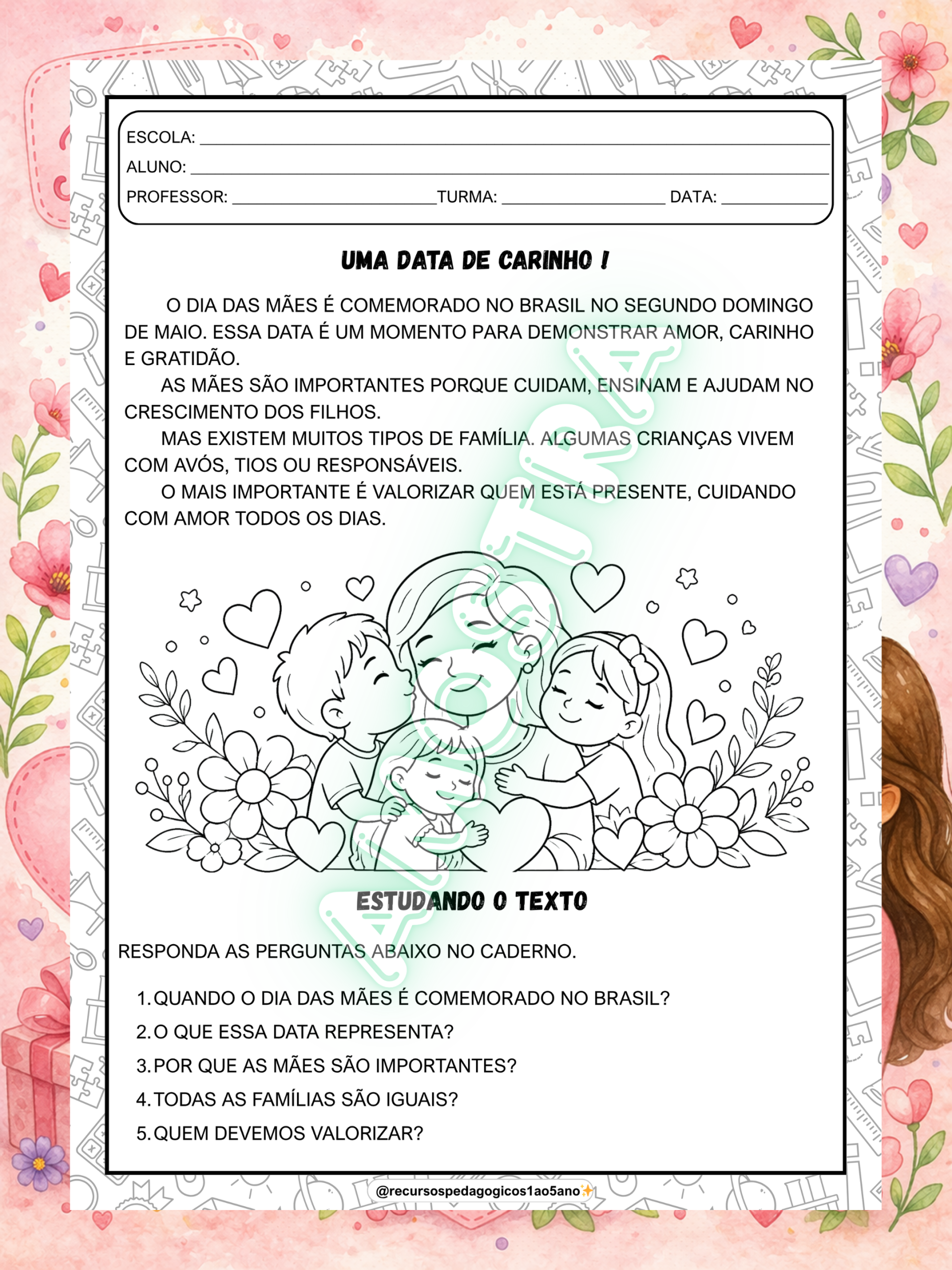 Combo Dia das mães – Kit completo | Anos Iniciais — amostra 4: Combo Dia das mães – Kit completo Se você quer trabalhar o…