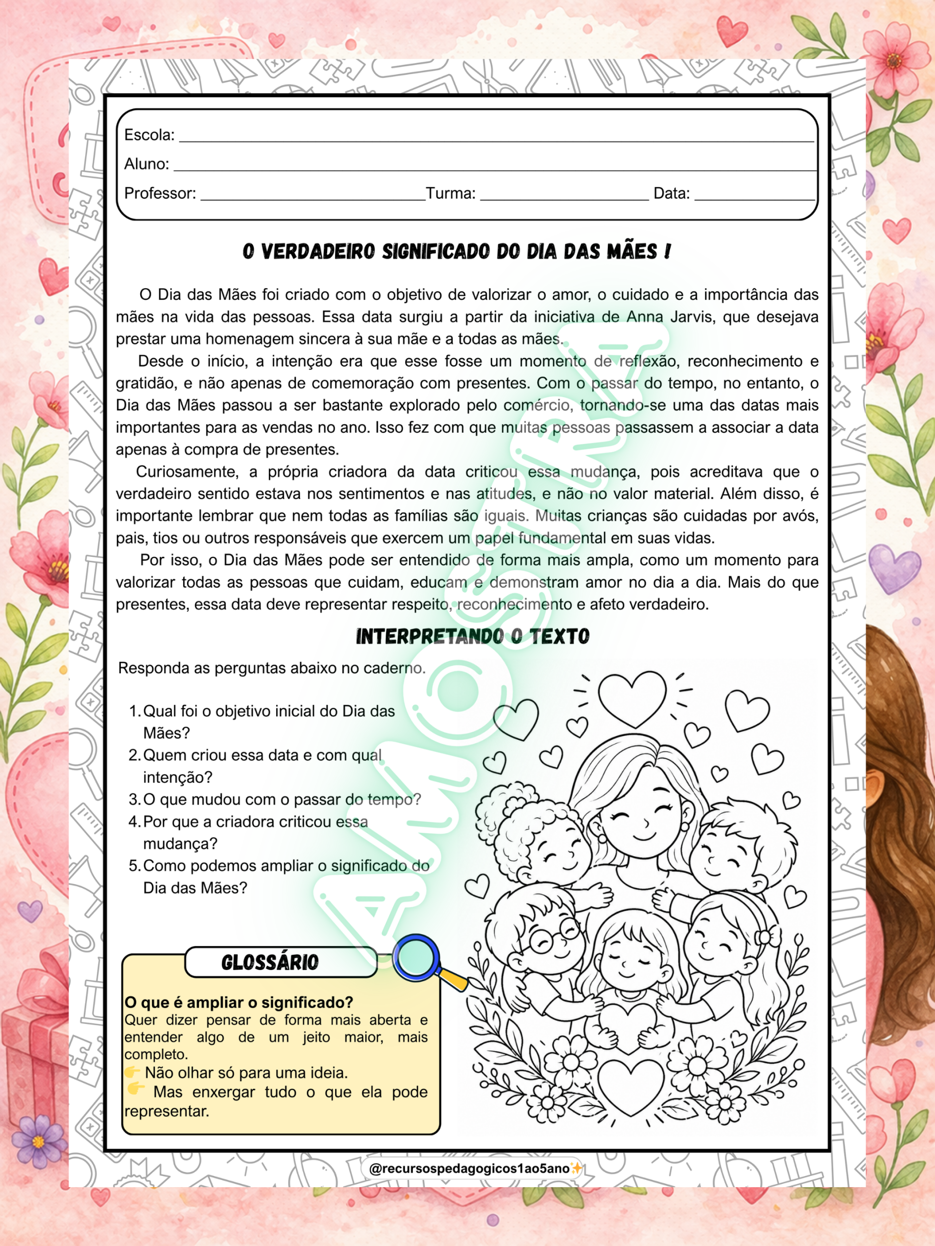 Combo Dia das mães – Kit completo | Anos Iniciais — amostra 5: Combo Dia das mães – Kit completo Se você quer trabalhar o…