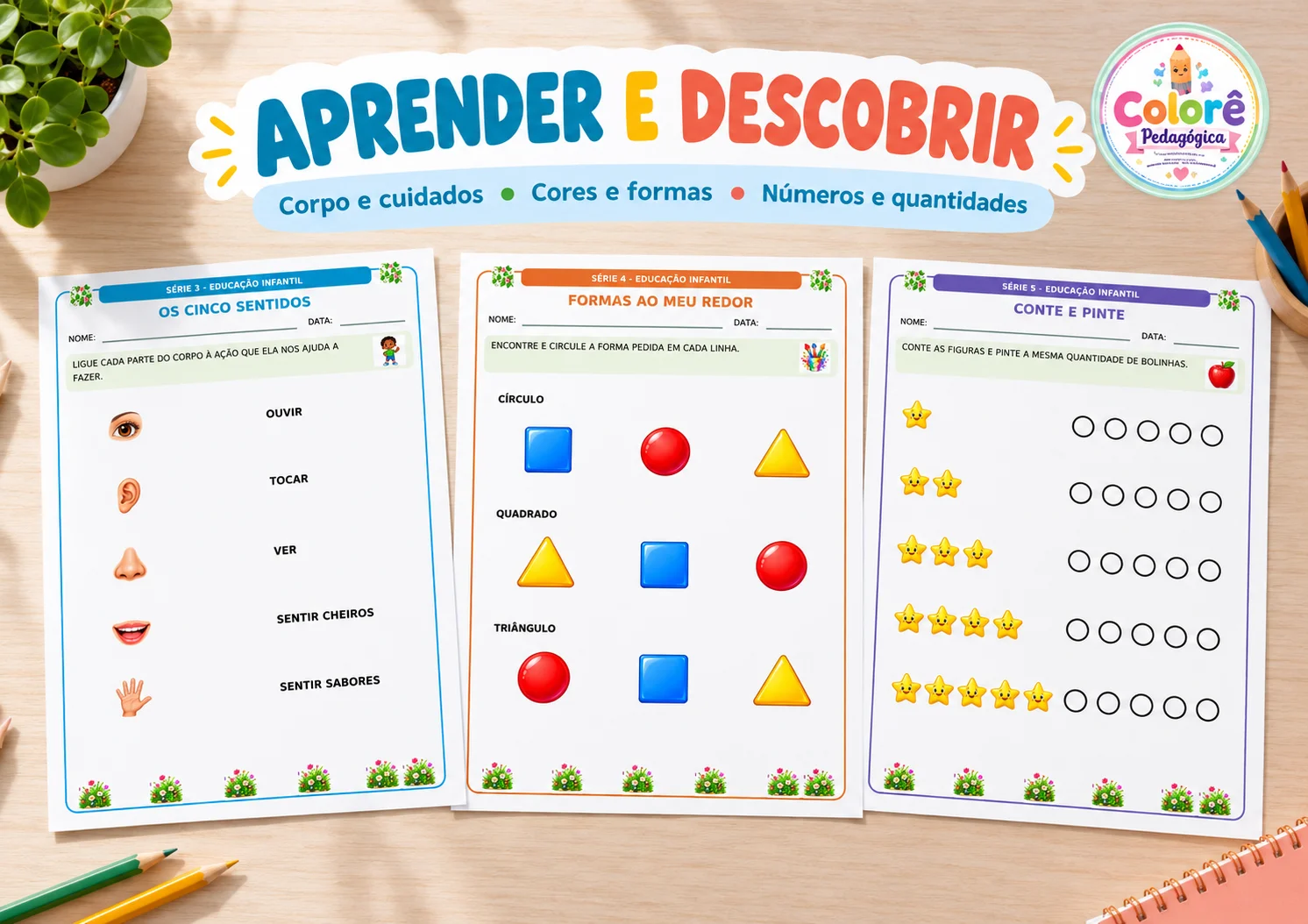 Combo Educação Infantil 5 Séries com 25 Atividades Ilustradas — amostra 3: ✨ DESCRIÇÃO CURTA Cinco séries temáticas com 25…