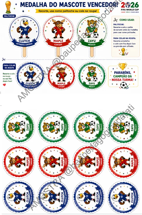COMBO: MASCOTE PREFERIDO DA TURMA – Votação, Gráfico e Medalhas | Copa do Mundo 2026 | BNCC — amostra 3: Atividade completa…