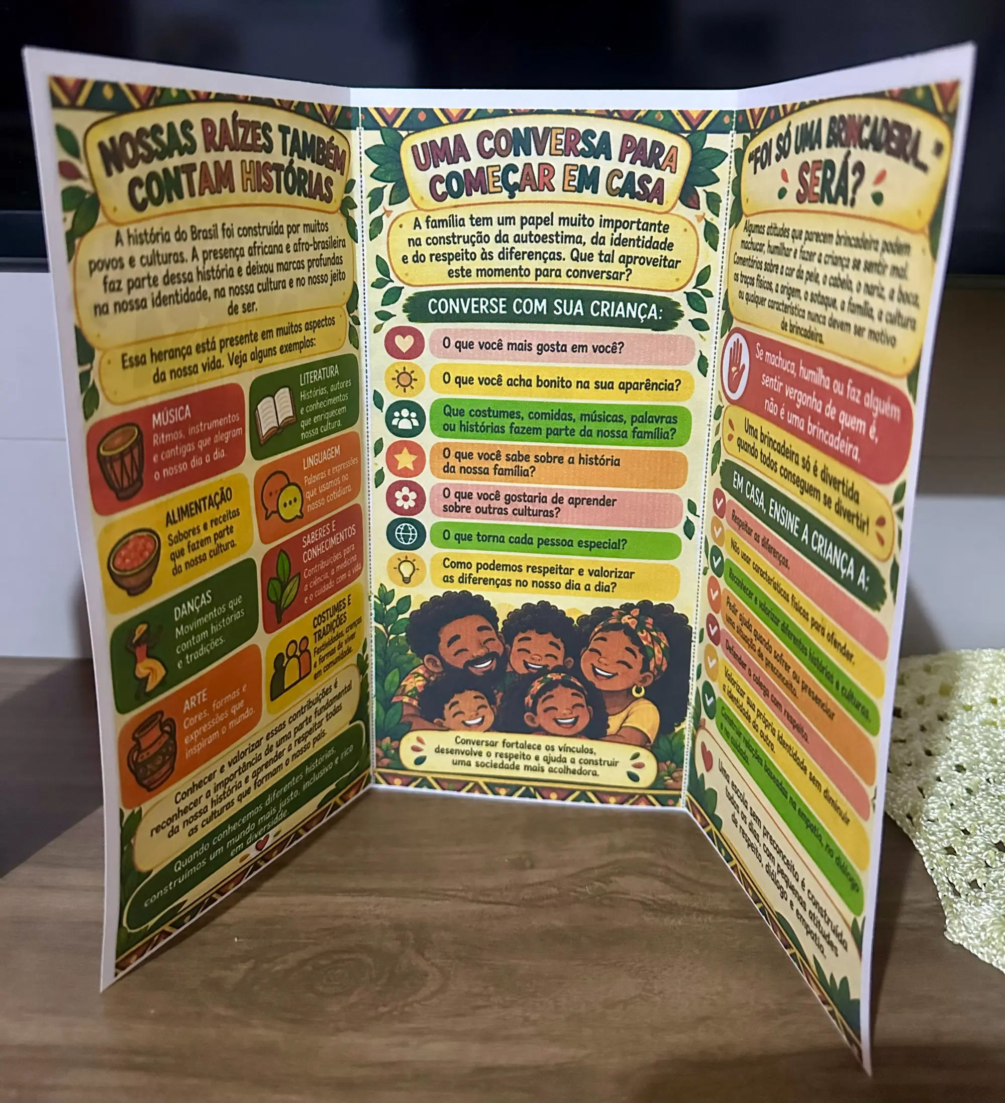 Combo Nossa História, Nossa Beleza | Painel Consciência Negra + Folder — amostra 5: Painel interativo para Consciência…