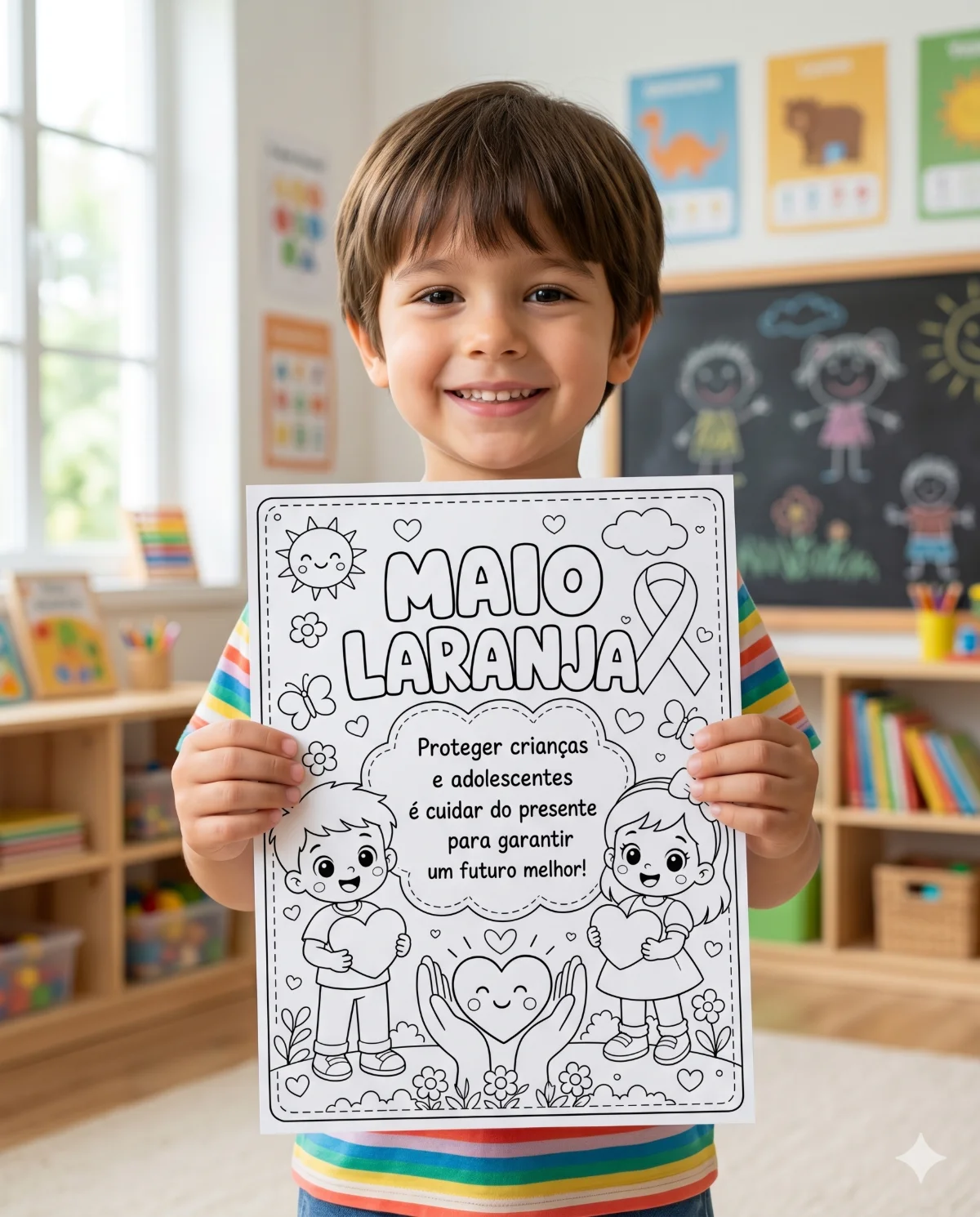 COMBO PARA PINTURA COLETIVA – MAIO LARANJA — amostra 3: Atividade educativa e acolhedora para trabalhar a conscientização e…