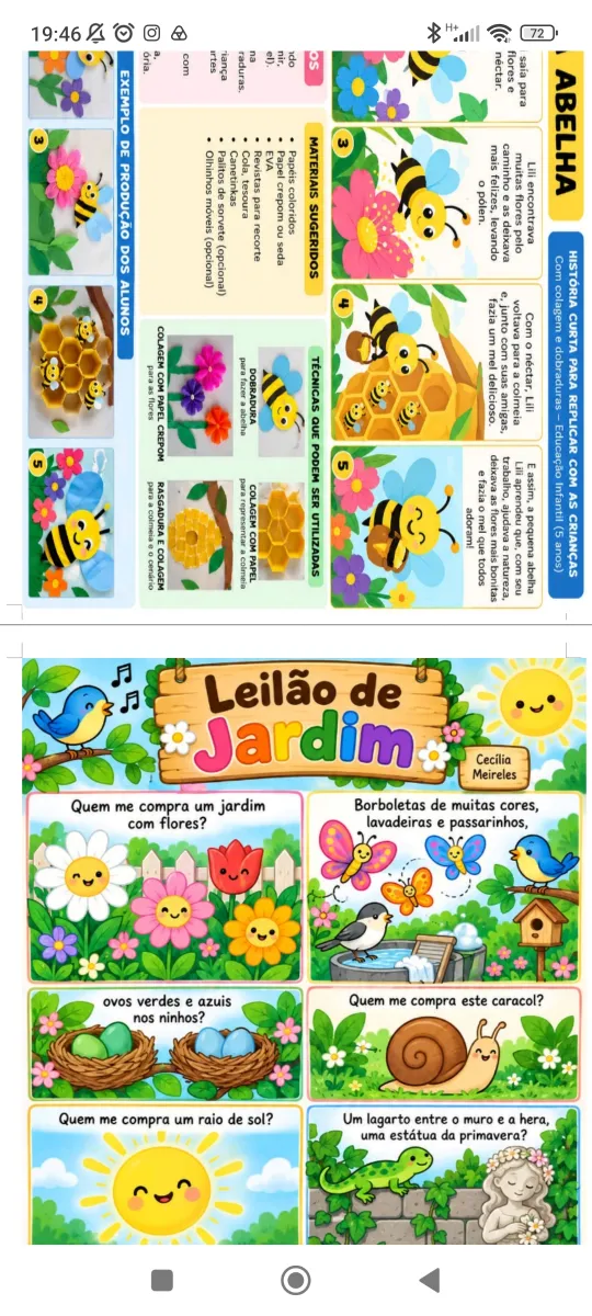Combo primavera — Atividades para Educação Infantil: Poema: leilão de jardim e proposta de trabalho com abelha