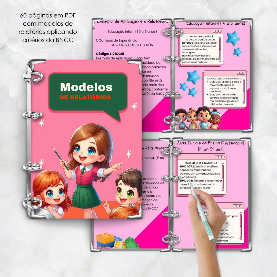 Combo relatórios educacionais – PDF para Imprimir | Educação Infantil e Anos Iniciais — amostra 4: Apresentamos o Combo…