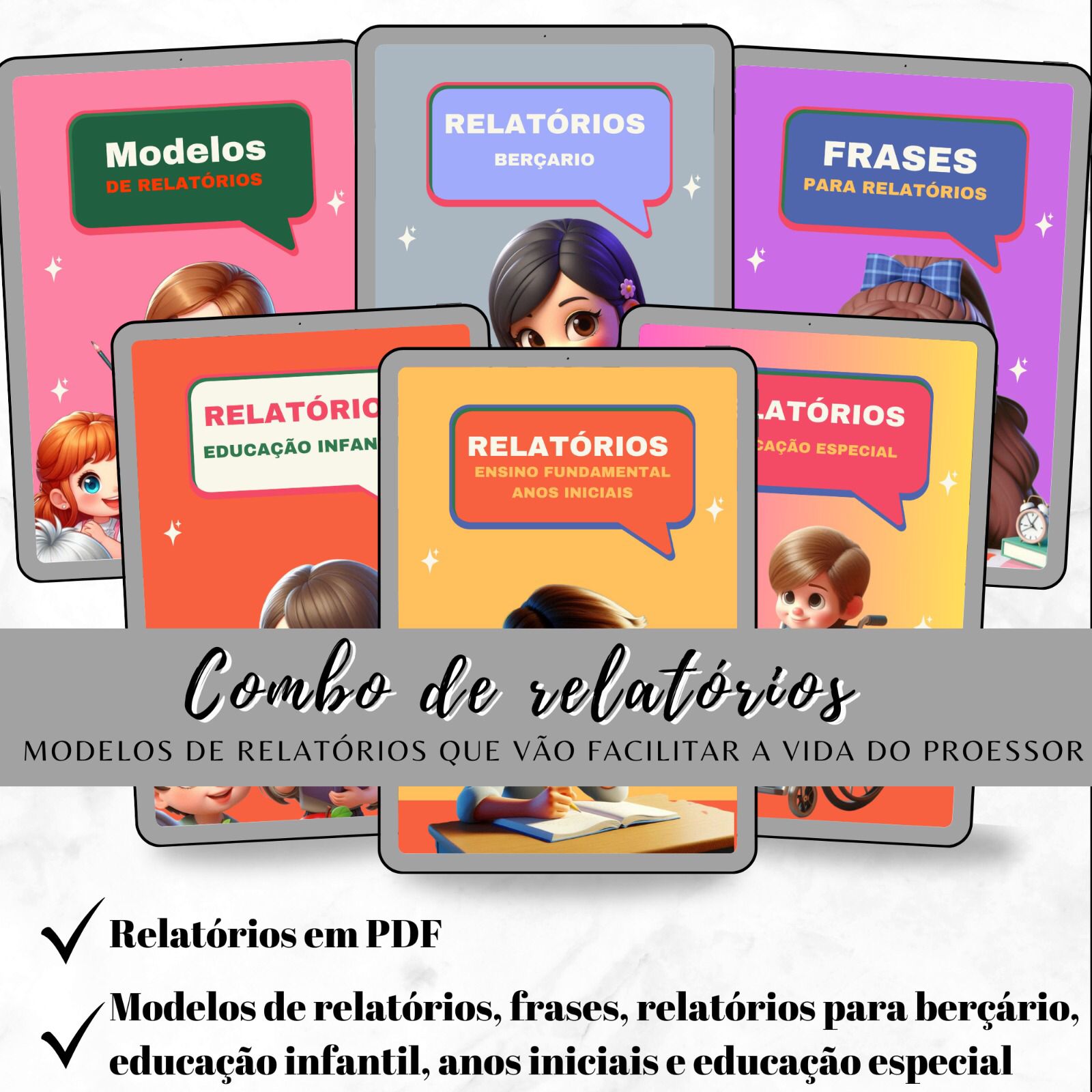 Combo relatórios educacionais – PDF para Imprimir | Educação Infantil e Anos Iniciais — Atividades para Educação Infantil:…