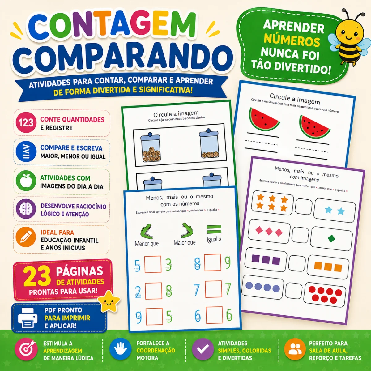 COMPARANDO 23 ATIVIDADES - MATEMÁTICA ANOS INICIAIS — capa do material