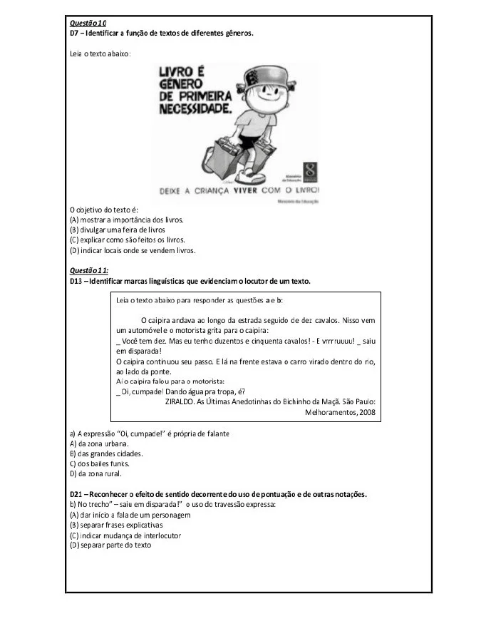COMPILADO 2 DE QUESTÕES DE LP - SIMULADOS - ENSINO FUNDAMENTAL — amostra 6: 📚 COMPILADO DE QUESTÕES PARA SIMULADOS –…