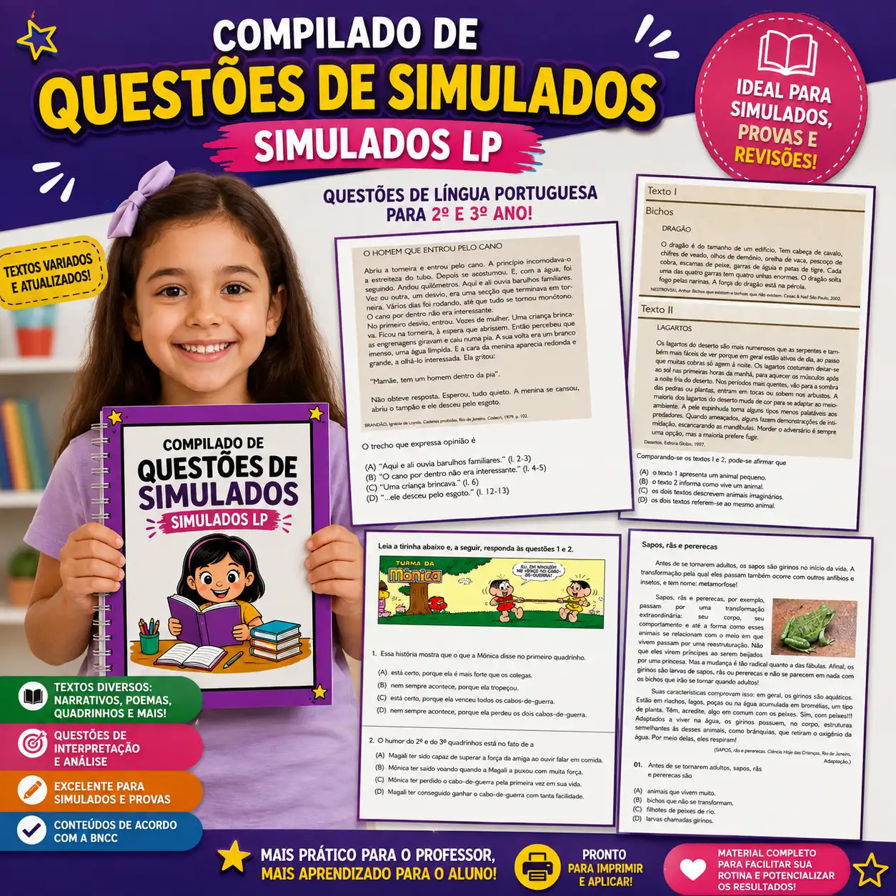 COMPILADO 2 DE QUESTÕES DE LP - SIMULADOS - ENSINO FUNDAMENTAL — Português para 4º ano: 📚 COMPILADO DE QUESTÕES PARA…