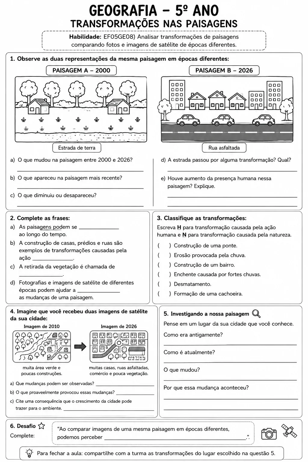 Compilado de Atividades – História e Geografia 5º Ano — amostra 3: Compilado com atividades de História e Geografia para o…