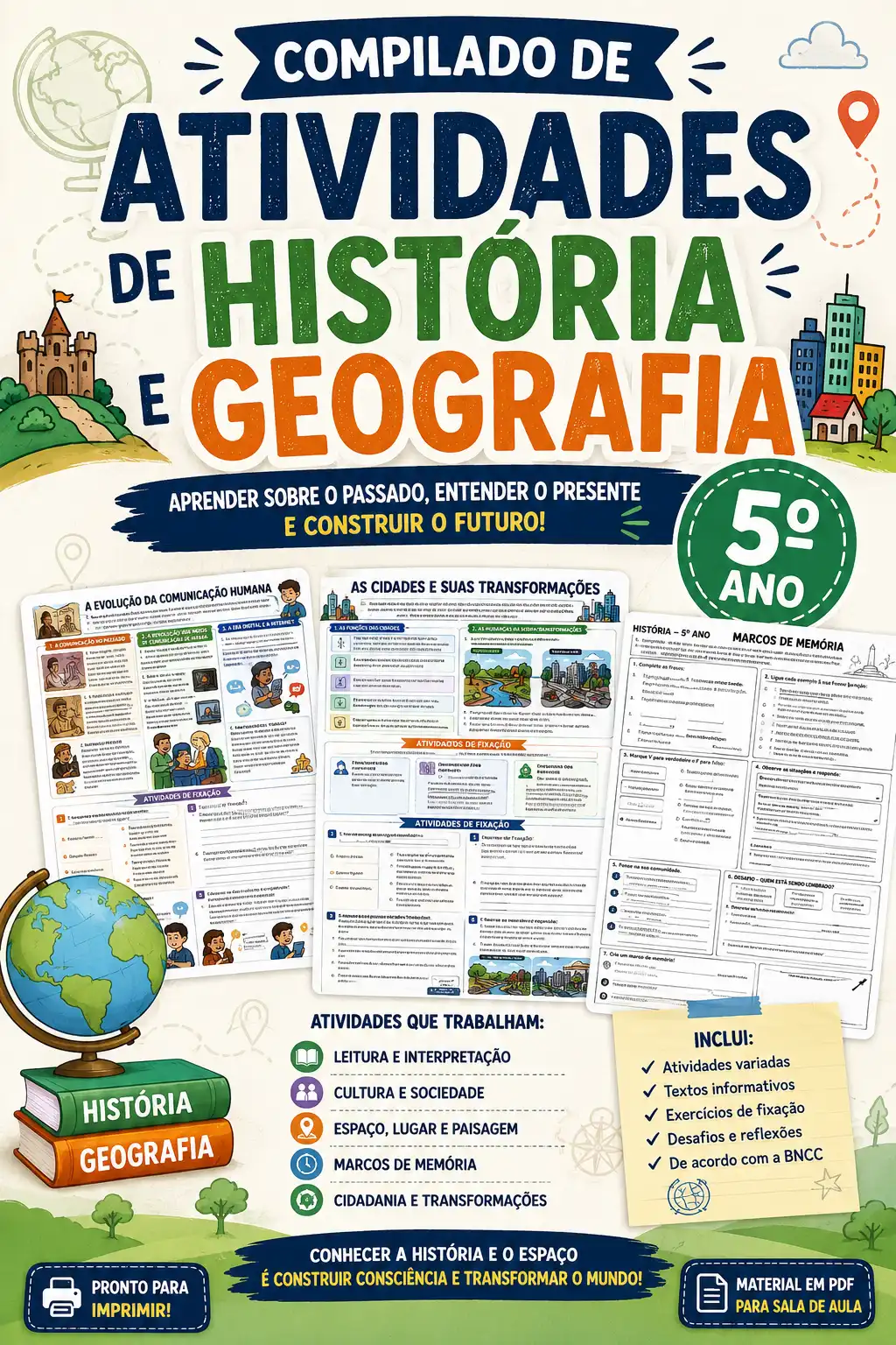 Compilado de Atividades – História e Geografia 5º Ano — capa do material