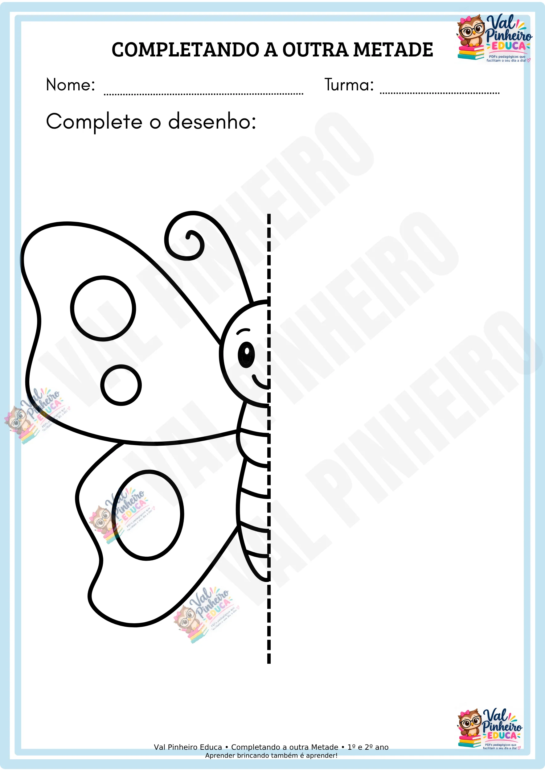 COMPLETANDO A OUTRA METADE-ATIV. DE SIMETRIA-1º E 2º ANOS — amostra 1: Completando a Outra Metade – Atividades de Simetria…