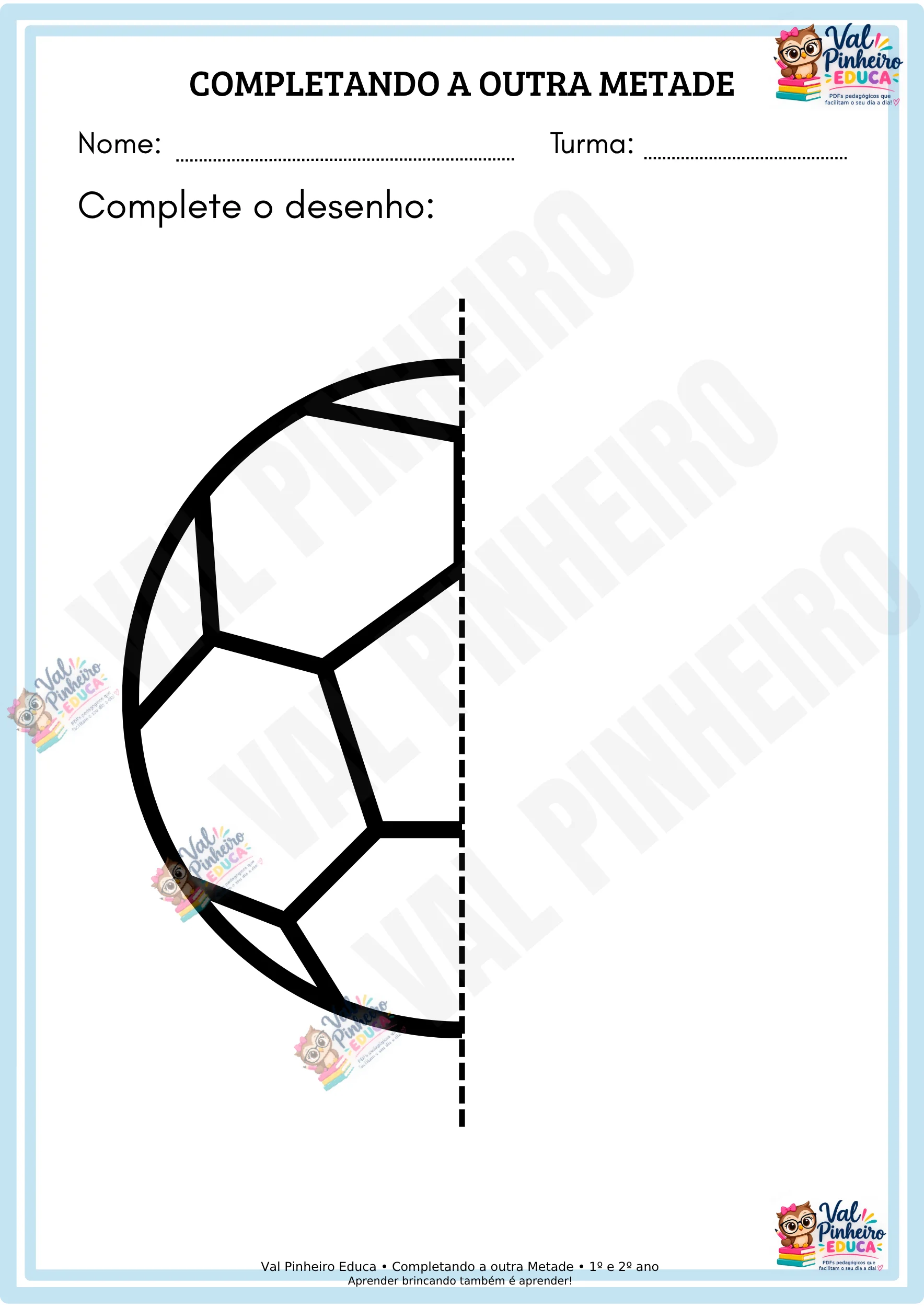 COMPLETANDO A OUTRA METADE-ATIV. DE SIMETRIA-1º E 2º ANOS — amostra 2: Transforme o aprendizado em um momento divertido com…
