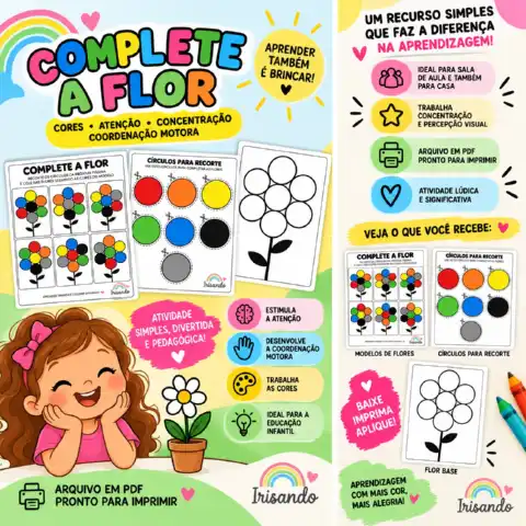 COMPLETE A FLOR - PRIMAVERA - JOGO DE CORES - Educação Infantil — amostra 1: 🌸 COMPLETE A FLOR é uma atividade lúdica para… COMPLETE A FLOR - PRIMAVERA - JOGO DE CORES - Educação Infantil — amostra 1: 🌸 COMPLETE A FLOR é uma atividade lúdica para…
