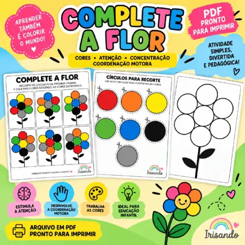 COMPLETE A FLOR - PRIMAVERA - JOGO DE CORES - Educação Infantil — capa do material