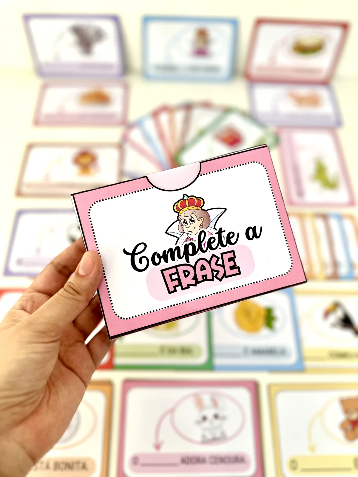 Complete a Frase – PDF para Imprimir | Alfabetização — amostra 1: O que vem no material