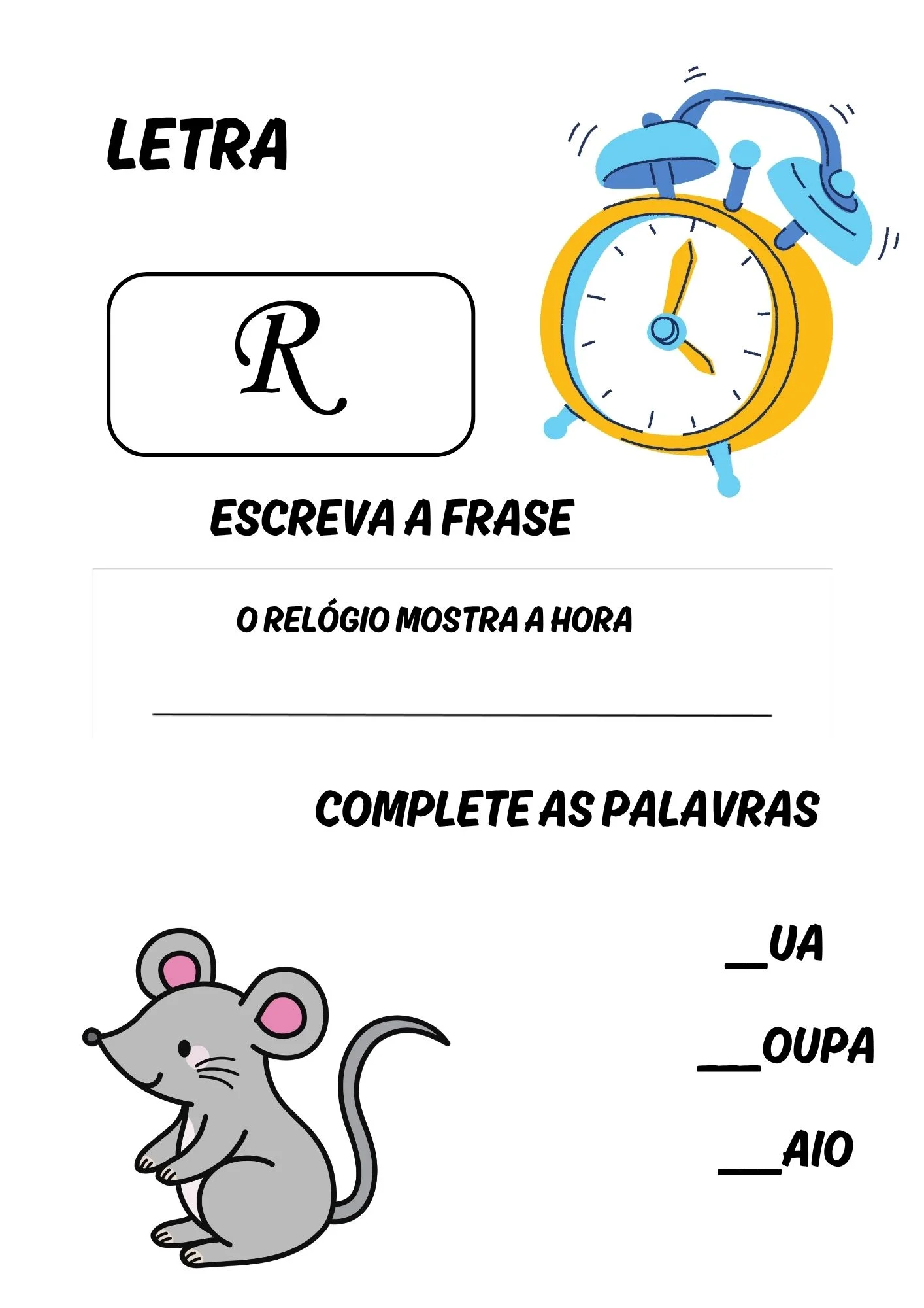 Complete de forma divertida as palavras do alfabeto — amostra 2: Caderno do Alfabeto com treino de caligrafia, frases,…