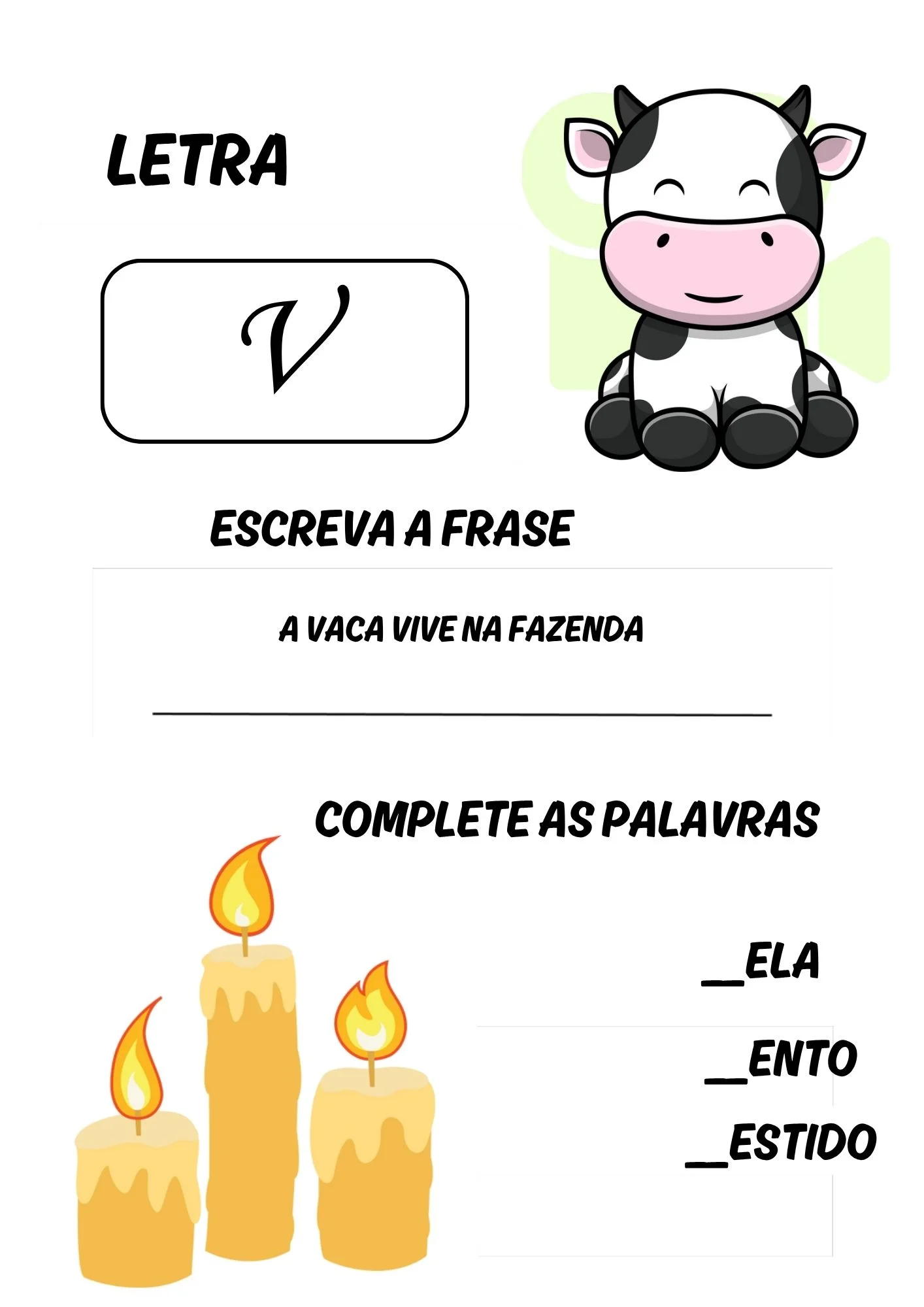 Complete de forma divertida as palavras do alfabeto — amostra 3: Caderno do Alfabeto com treino de caligrafia, frases,…