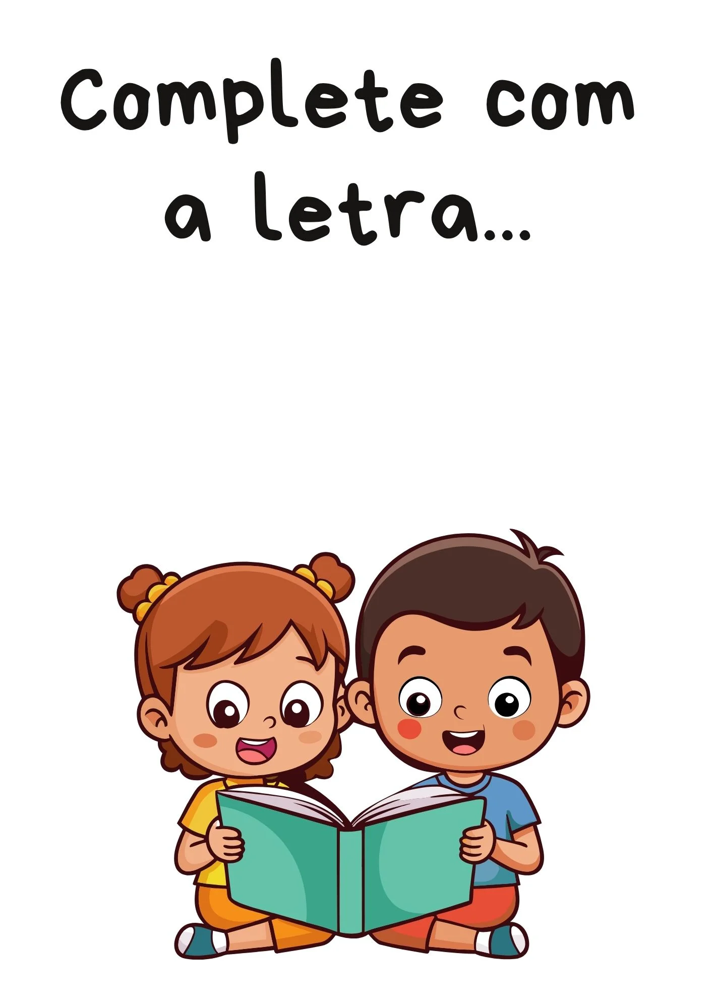 Complete de forma divertida as palavras do alfabeto — capa do material