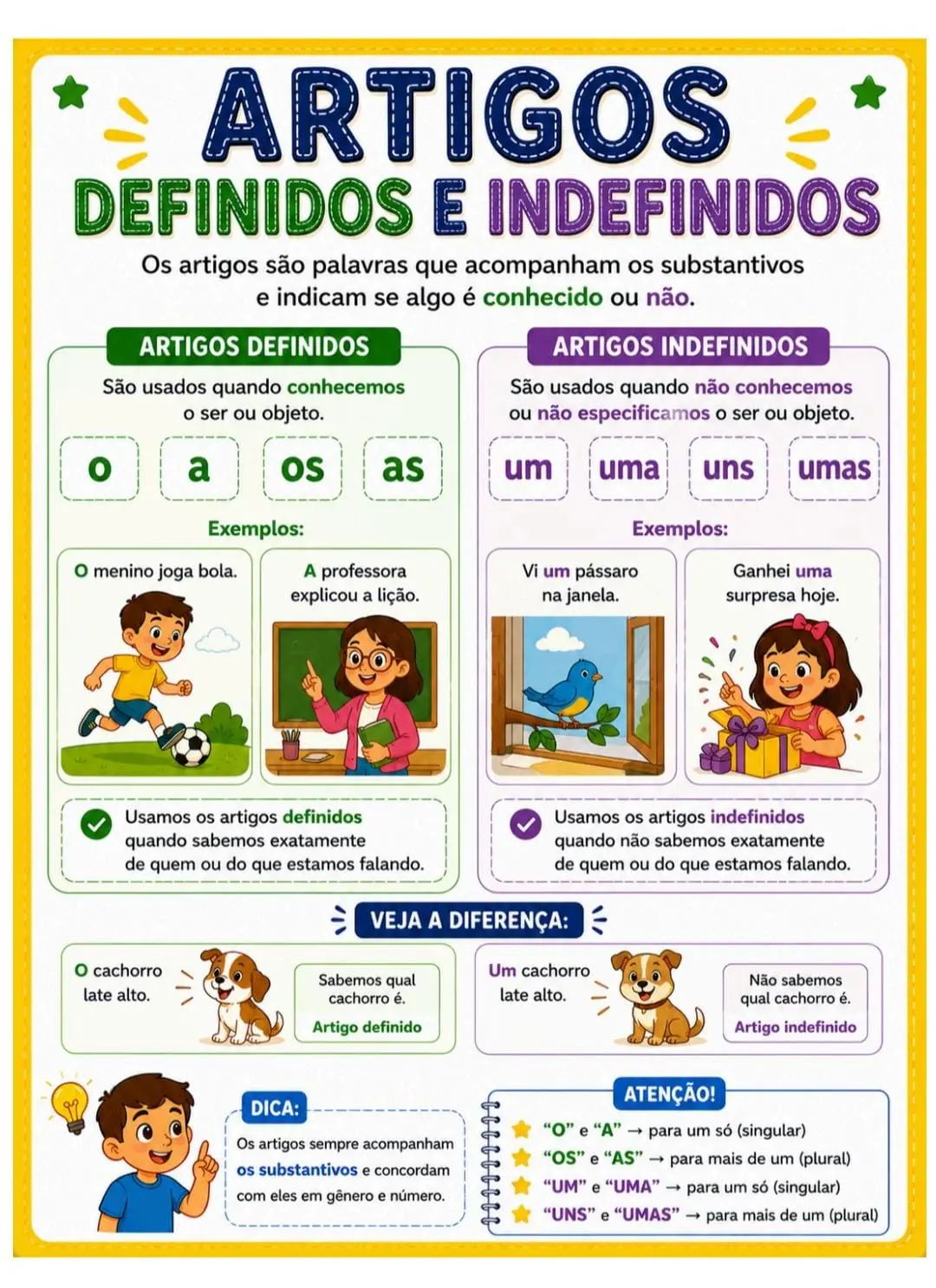 Conceitos classes gramaticais de Língua Portuguesa. — amostra 4: Conceitos para colagem no caderno do aluno no tamanho a4 e…