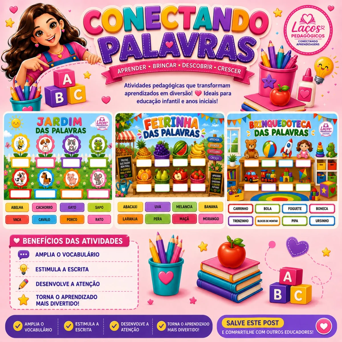 Conectando Palavras: Atividade de Alfabetização Anos Iniciais — capa do material