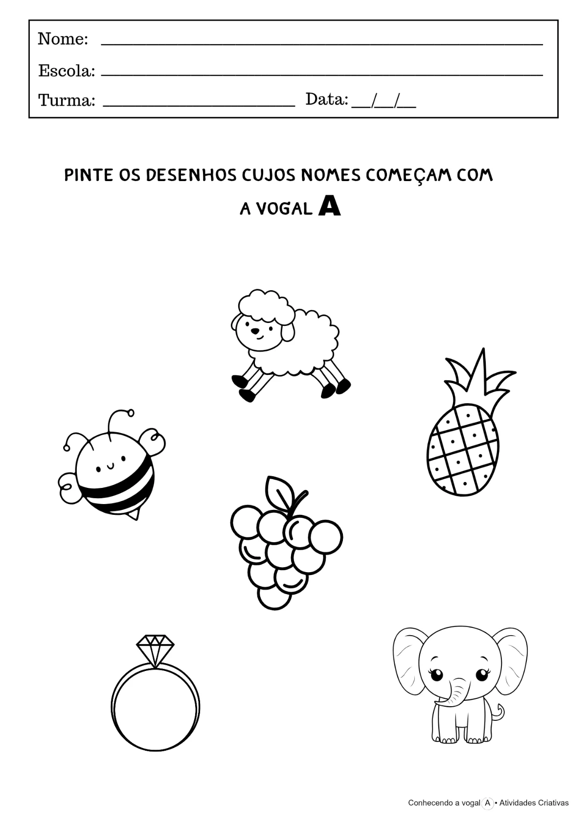 Conhecendo a vogal A | Educação Infantil — amostra 2: Aprendendo a Vogal A de forma divertida