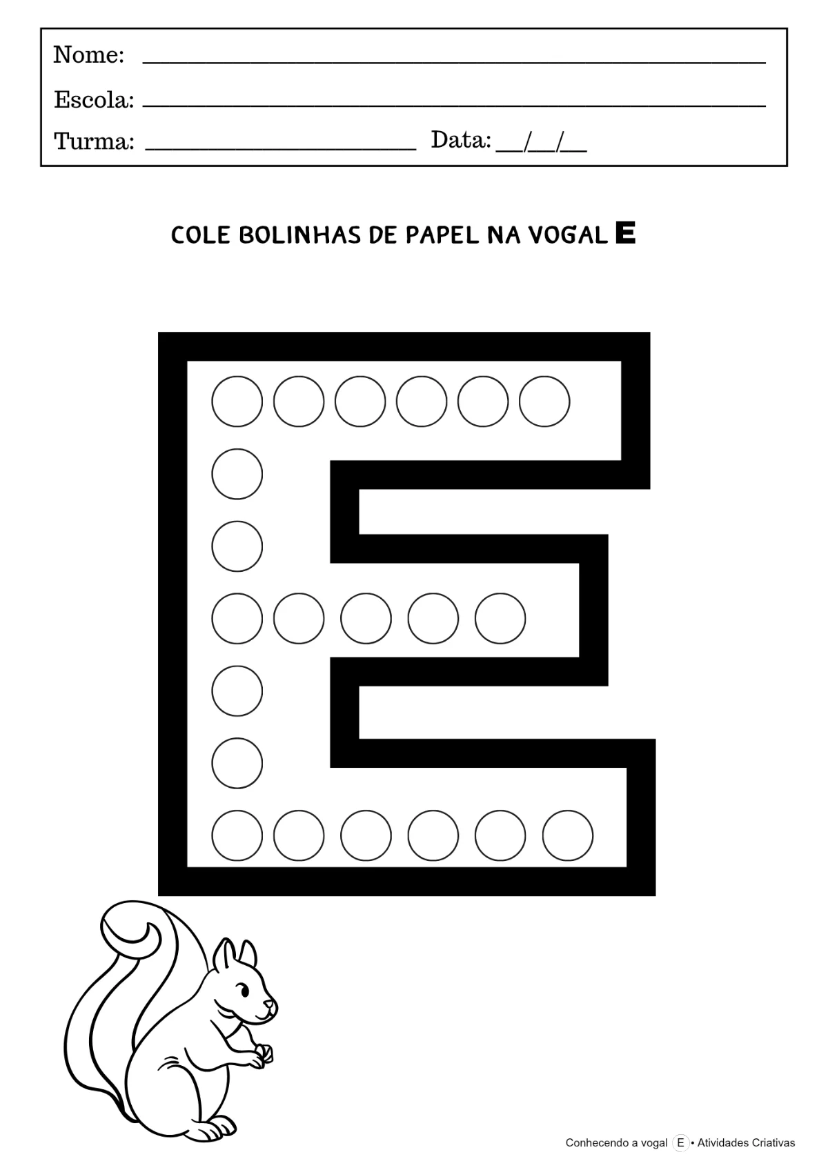 Conhecendo a vogal E | Educação Infantil — amostra 6: Aprenda a Vogal E de forma divertida