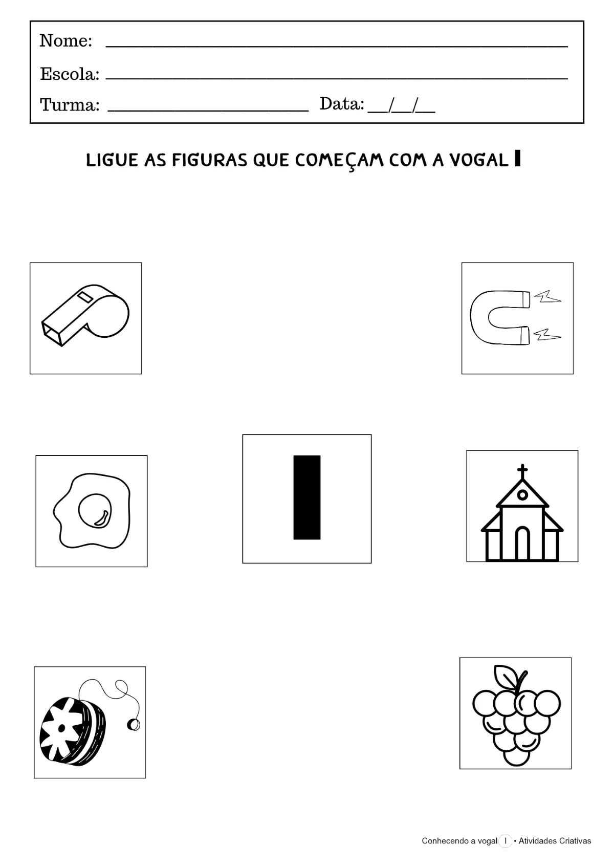 Conhecendo a vogal I | Educação Infantil — amostra 3: Aprenda a Vogal I de forma divertida