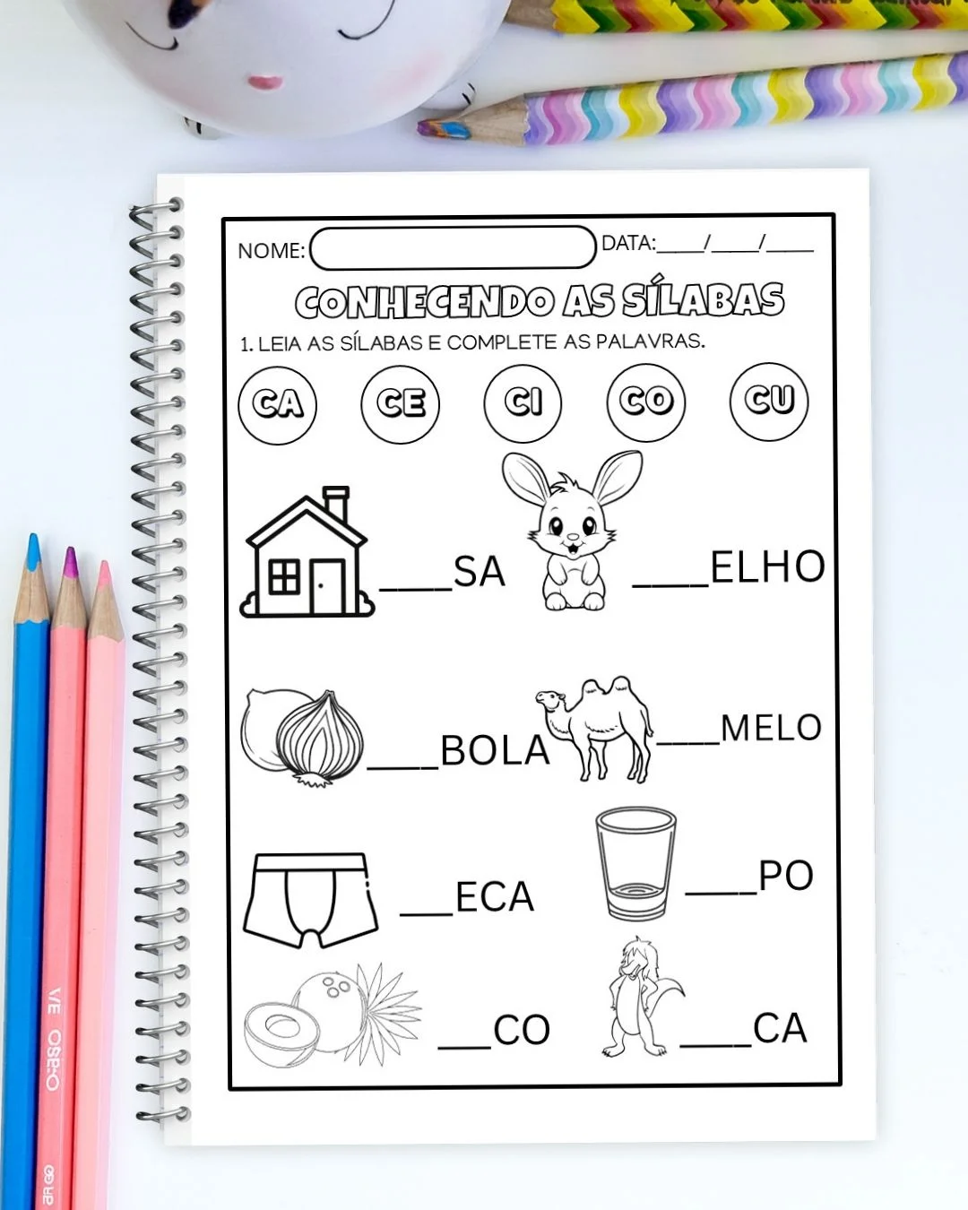 Conhecendo as Sílabas: Atividades de Alfabetização silabas simples — amostra 2: Atividades de alfabetização para ler…
