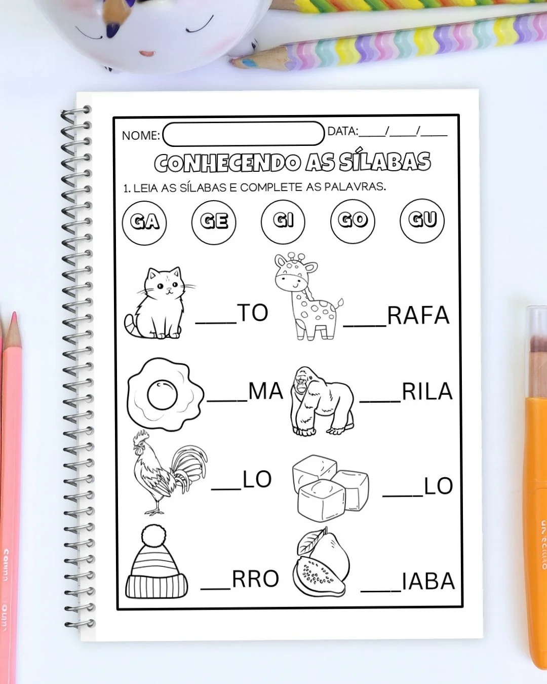 Conhecendo as Sílabas: Atividades de Alfabetização silabas simples — amostra 4: Atividades de alfabetização para ler…